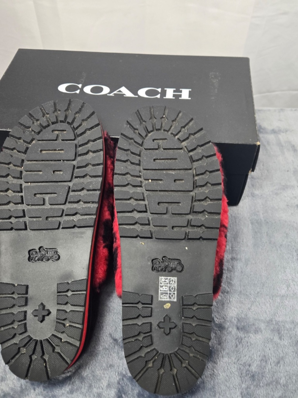 Coach Fur Slides with sneaker bottom - Picture 3 of 10